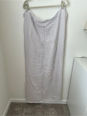 Nate Berkus Baby Swaddle Blanket Gray + White 100% Cotton